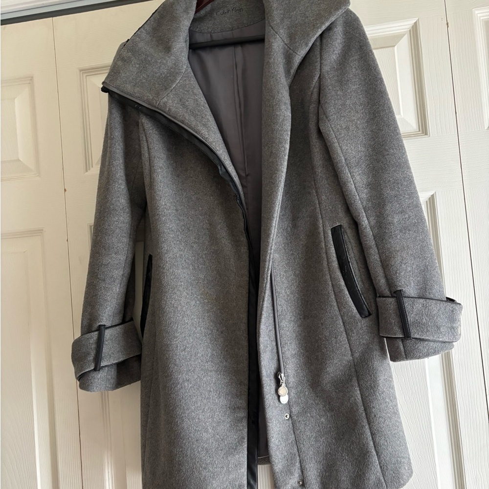 Calvin Klein Gray Women's Wool-Blend Coat